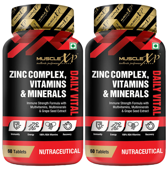 MuscleXP Zinc Complex Vitamins & Minerals Daily Vital Tablet (60 Each) - Classic Derma