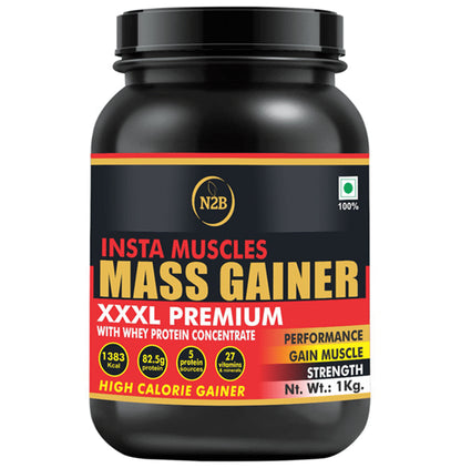 N2B Insta Muscle Mass Gainer XXXL Premium Powder Chocolate - Classic Derma