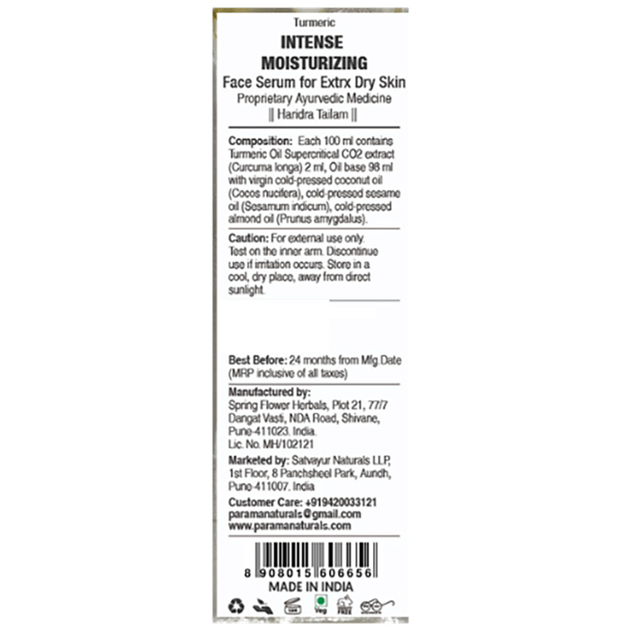 Parama Naturals Turmeric Intense Moisturizing Face Serum