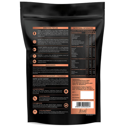 Nakpro Nutrition Calcium Caseinate Protein Powder Strawberry