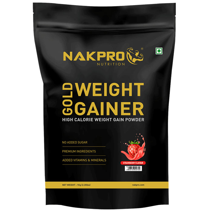 Nakpro Nutrition Gold Weight Gainer Powder Strawberry - Classic Derma