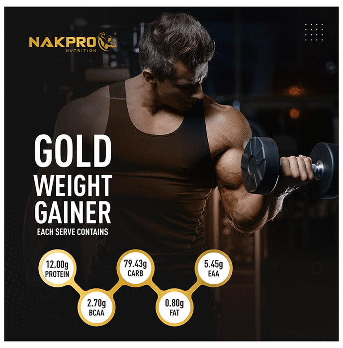 Nakpro Nutrition Gold Weight Gainer Powder Strawberry