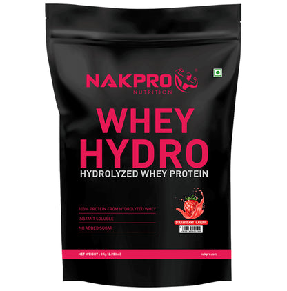 Nakpro Nutrition Whey Hydro Hydrolyzed Whey Protein Powder Strawberry - Classic Derma
