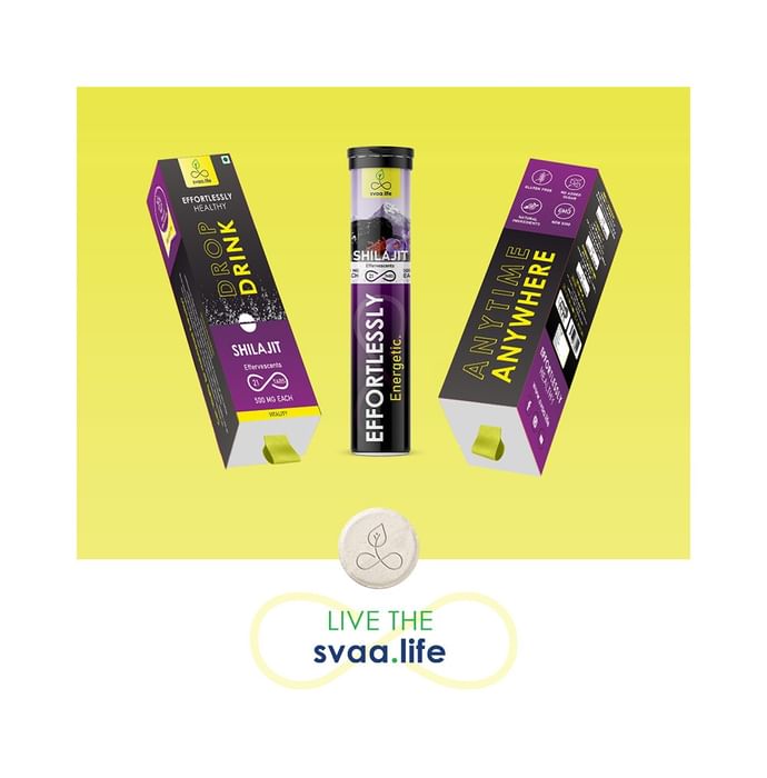 Svaa.Life Effortlessly Energetic Shilajit Effervescent Tablet (21 Each)
