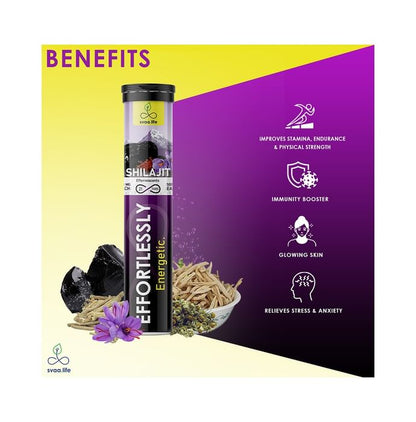 Svaa.Life Effortlessly Energetic Shilajit Effervescent Tablet (21 Each)