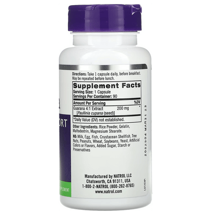 Natrol Guarana Energy Support Capsule