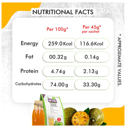Nattfru Bael Juice Powder 45gm Sachet (2 Each)