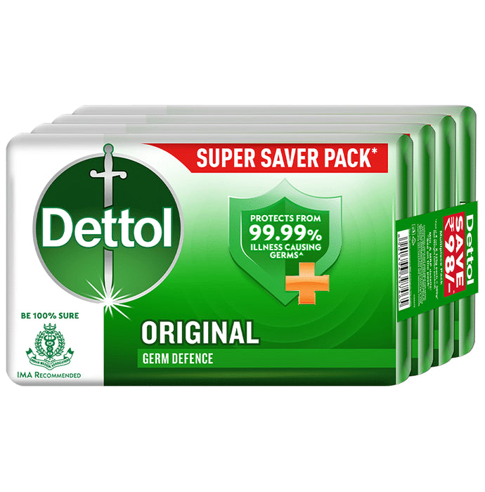 Dettol Original Germ Defence Bathing Soap Bar (125gm Each) - Classic Derma