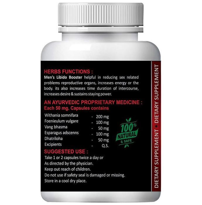 Natural Men's Libido Booster 500mg Veg Capsule