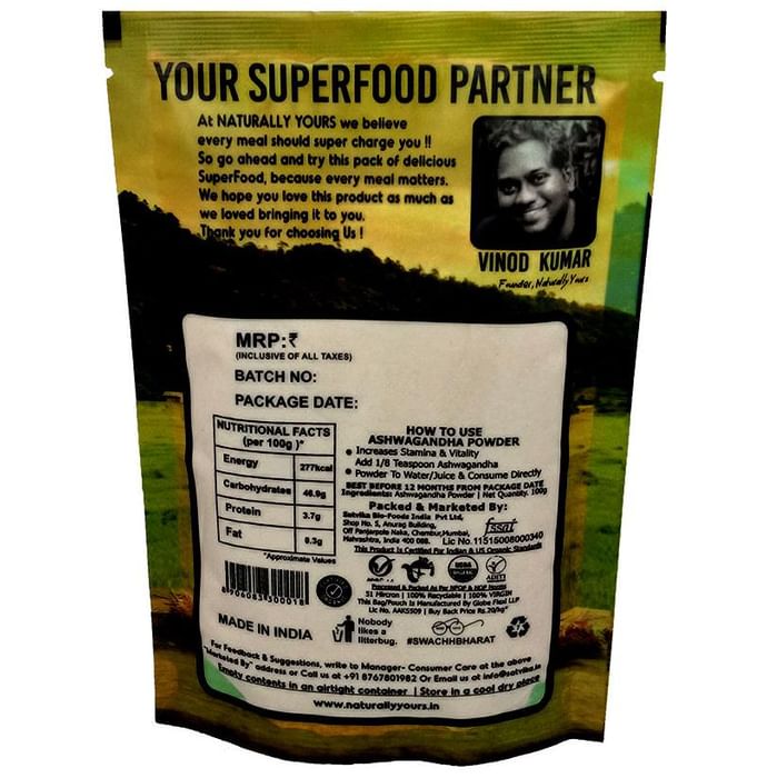 Naturally Yours Organic Ashwagandha Powder