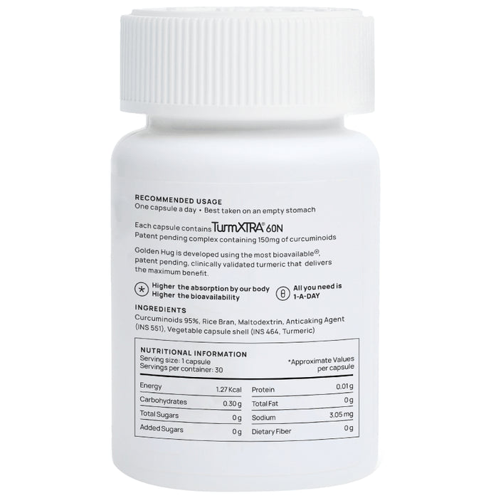 Nature & Thought Golden Hug Turmeric Capsule for Joint Support & Immunity with TurmXTRA & Antioxidants