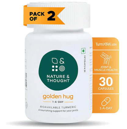 Nature & Thought Golden Hug Turmeric Capsule for Joint Support & Immunity with TurmXTRA & Antioxidants