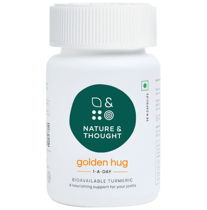 Nature & Thought Golden Hug Turmeric Capsule for Joint Support & Immunity with TurmXTRA & Antioxidants - Classic Derma