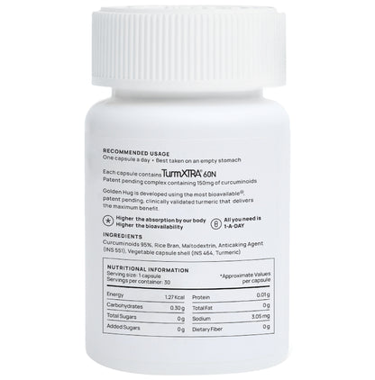 Nature & Thought Golden Hug Turmeric Capsule for Joint Support & Immunity with TurmXTRA & Antioxidants