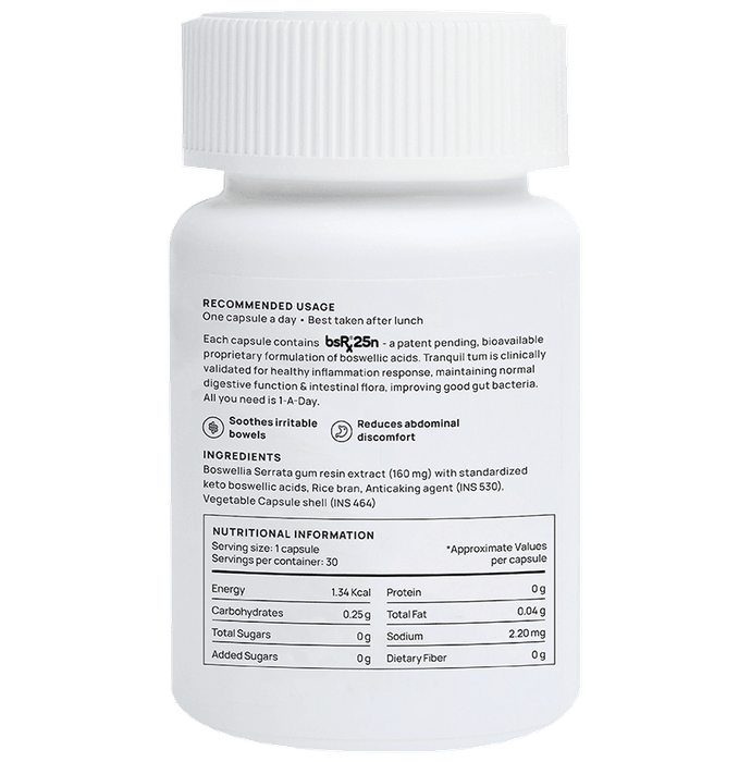 Nature & Thought Tranquil Tum Boswellia Capsule | Soothing Support for Irritable Bowel