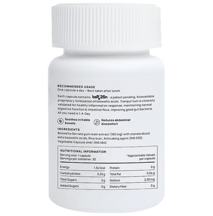 Nature & Thought Tranquil Tum Boswellia Capsule | Soothing Support for Irritable Bowel