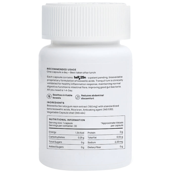 Nature & Thought Tranquil Tum Boswellia Capsule | Soothing Support for Irritable Bowel