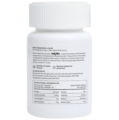 Nature & Thought Tranquil Tum Boswellia Capsule | Soothing Support for Irritable Bowel