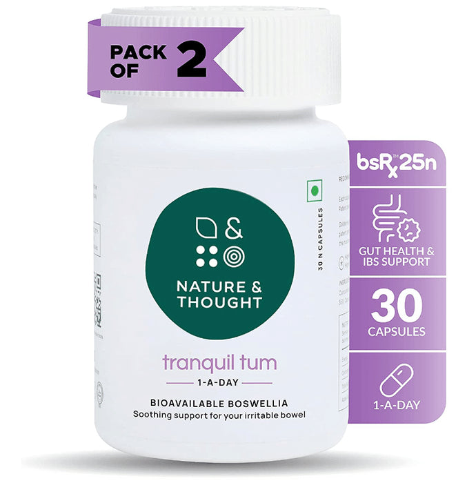 Nature & Thought Tranquil Tum Boswellia Capsule | Soothing Support for Irritable Bowel