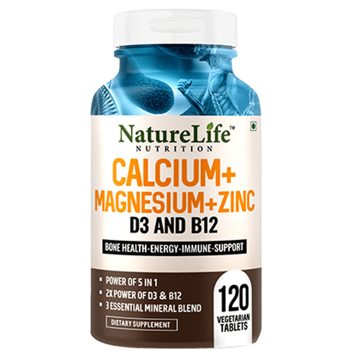 Nature Life Nutrition Calcium+Magnesium+Zinc D3 & B12 Vegetarian Tablet - Classic Derma