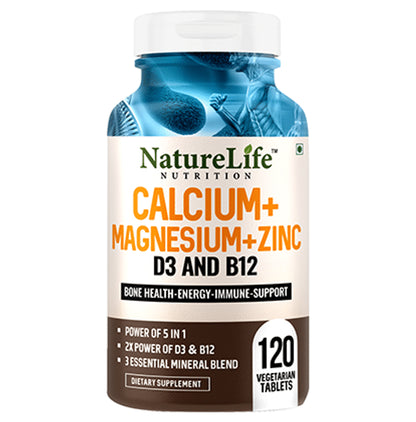 Nature Life Nutrition Calcium+Magnesium+Zinc D3 & B12 Vegetarian Tablet - Classic Derma