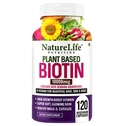 Nature Life Nutrition Plant Based Biotin 10000mcg Vegetarian Capsule - Classic Derma