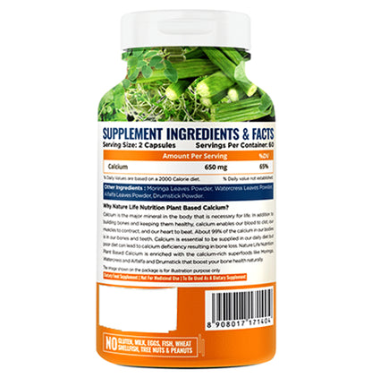Nature Life Nutrition Plant Based Calcium Vegetarian Capsule