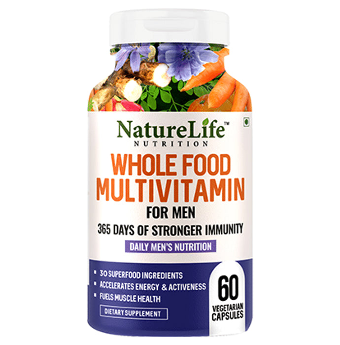 Nature Life Nutrition Whole Food Multivitamin for Men Vegetarian Capsule - Classic Derma