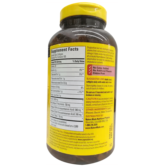 Nature Made Fish Oil Omega-3 1200mg Softgels