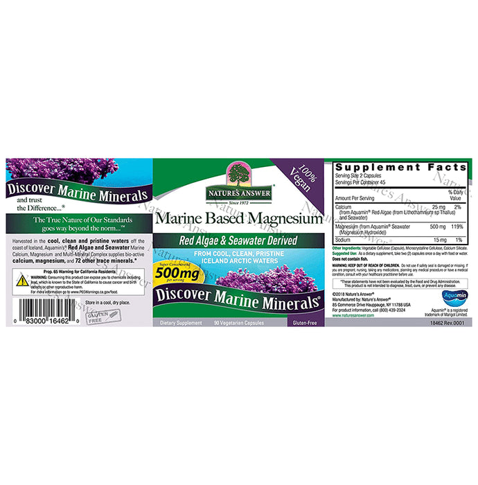 Nature's Answer Marine Based Magnesium Vegatarian Capsule