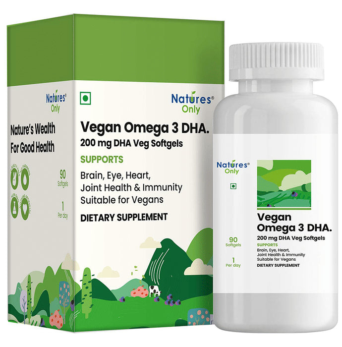 Natures Only Vegan Omega 3 DHA 200mg Veg Softgel - Classic Derma