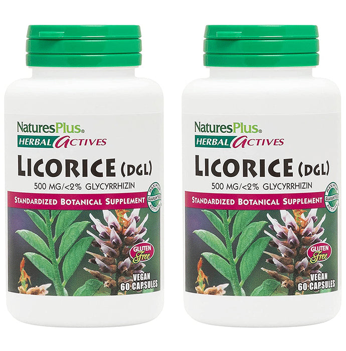 Natures Plus Herbal Actives Licorice (DGL) 500mg Vegan Capsule (60 Each) - Classic Derma