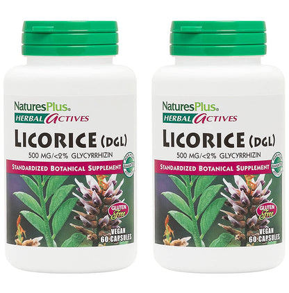 Natures Plus Herbal Actives Licorice (DGL) 500mg Vegan Capsule (60 Each) - Classic Derma