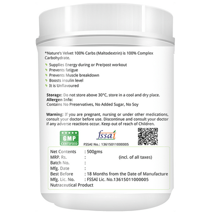 Nature's Velvet 100% Carbs Powder Unflavoured