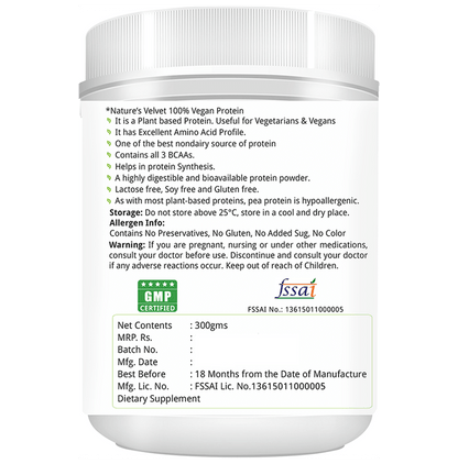Nature's Velvet 100% Vegan Protein Powder