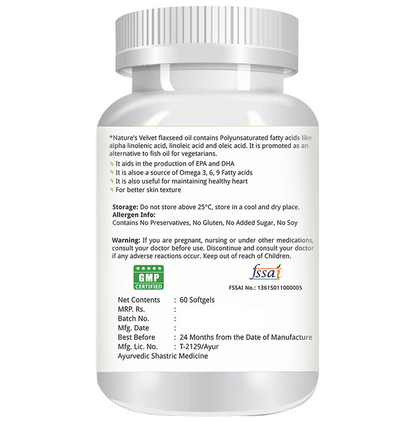 Nature's Velvet Flaxseed Oil 1000mg Capsule