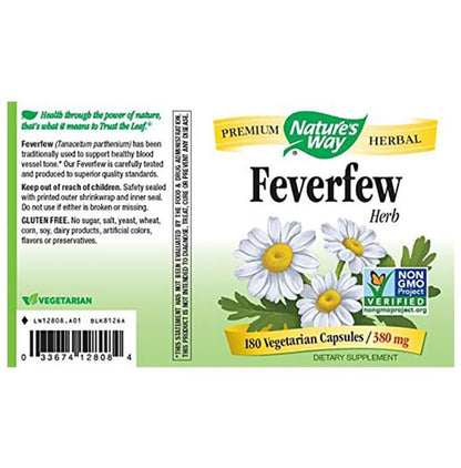 Nature's Way Feverfew Herb 380mg Vegetarian Capsule