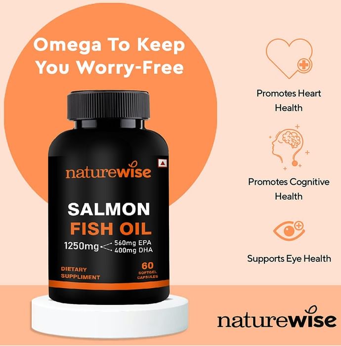 Naturewise Salmon Fish Oil 1250mg Softgel Capsule (60 Each)