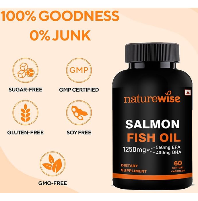 Naturewise Salmon Fish Oil 1250mg Softgel Capsule (60 Each)