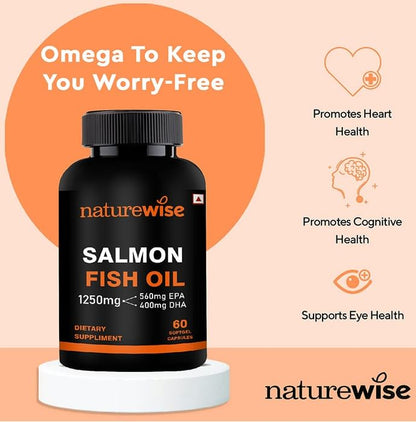 Naturewise Salmon Fish Oil 1250mg Softgel Capsule (60 Each)