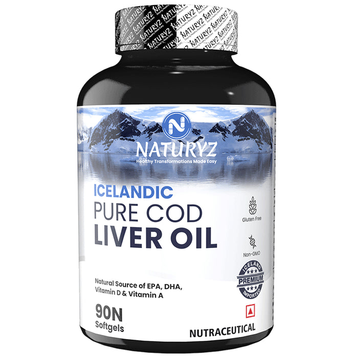 Naturyz Icelandic Pure Cod Liver Oil with Omega 3, Vitamins A & D Soft Gelatin Capsule - Classic Derma