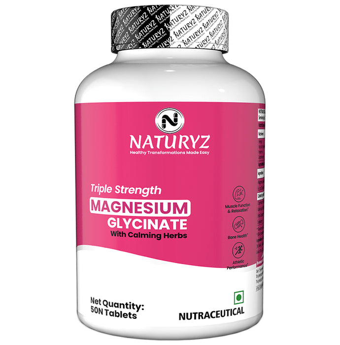 Naturyz Triple Strength Magnesium Glycinate with Calming Herbs Tablet - Classic Derma