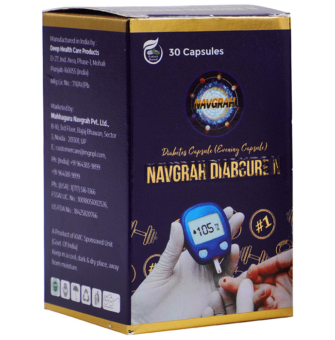 Navgrah Diabcure N Diabetes Capsule (Evening Capsule) - Classic Derma