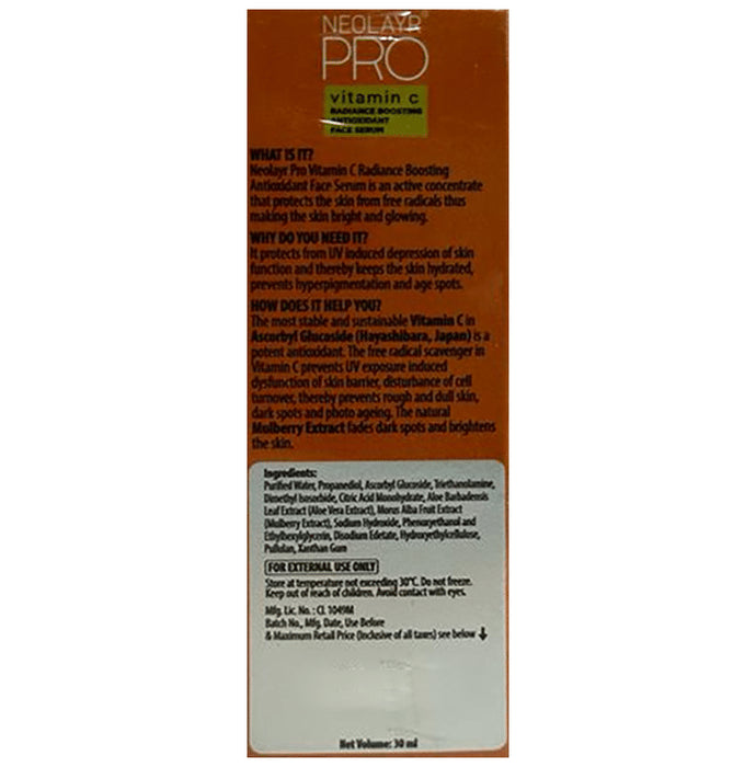 Neolayr Pro Vitamin C Radiance Boosting Antioxidant Face Serum