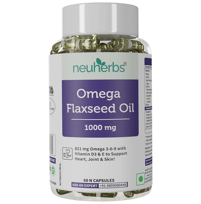 Neuherbs Omega Flaxseed Oil 1000mg Capsule - Classic Derma