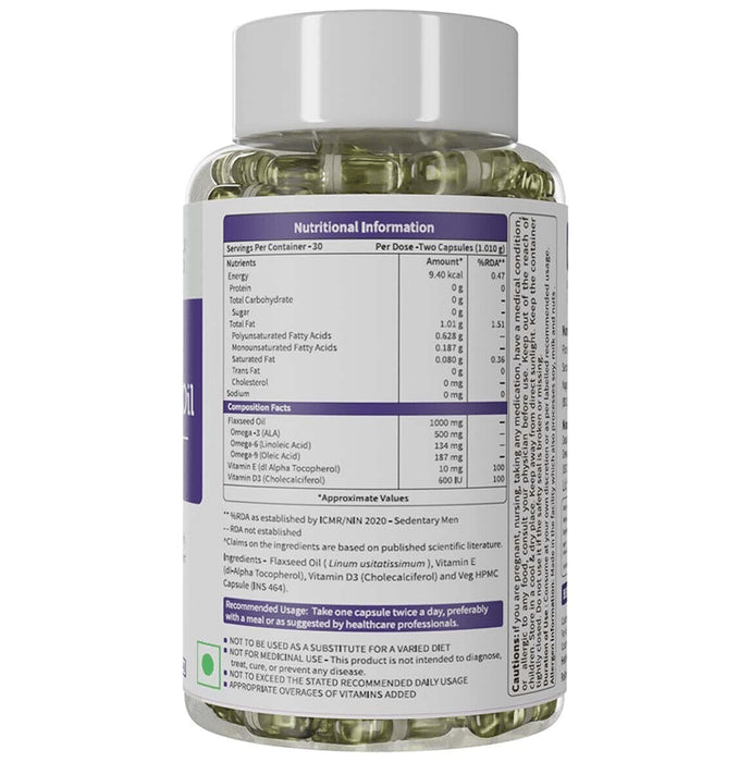 Neuherbs Omega Flaxseed Oil 1000mg Capsule