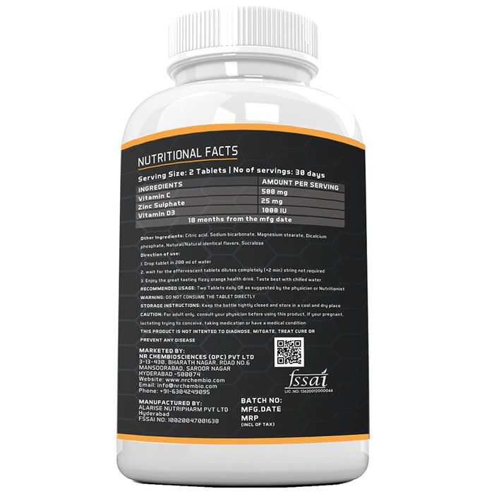 NeuRapid Vitamin C, Zinc Sulphate and Vitamin D3 Effervescent Tablet