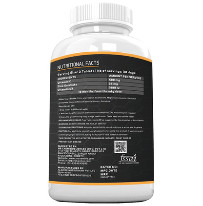 NeuRapid Vitamin C, Zinc Sulphate and Vitamin D3 Effervescent Tablet
