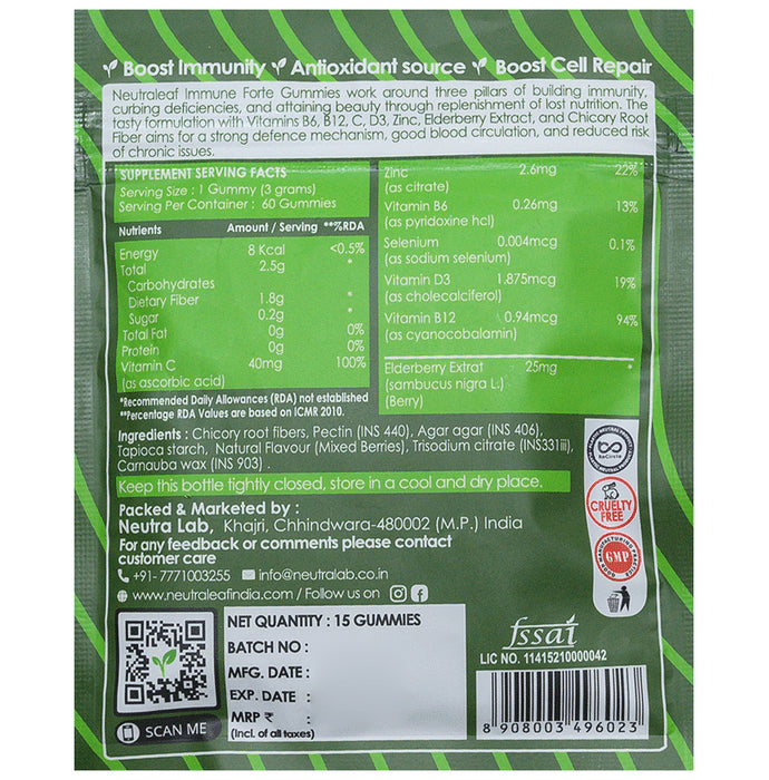 NeutraLeaf Immune Forte Gummies Mixed Berries
