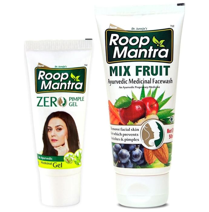 Roop Mantra Combo Pack of Zero Pimple Gel 15gm & Mix Fruit Face Wash 50ml - Classic Derma